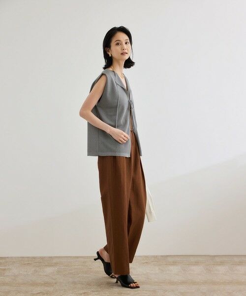 ROPE' / ロペ その他パンツ | 【洗える】ビスコースリネン スラブスリータックパンツ/一部セットアップ可能 | 詳細1
