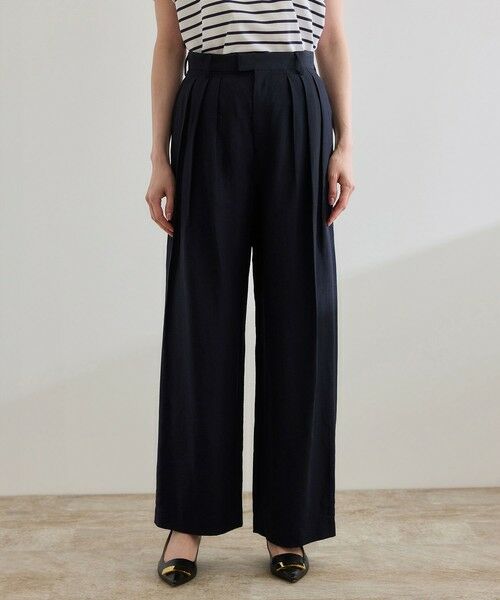 ROPE' / ロペ その他パンツ | 【洗える】ビスコースリネン スラブスリータックパンツ/一部セットアップ可能 | 詳細10