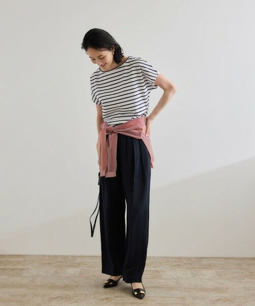 ROPE' / ロペ その他パンツ | 【洗える】ビスコースリネン スラブスリータックパンツ/一部セットアップ可能 | 詳細4