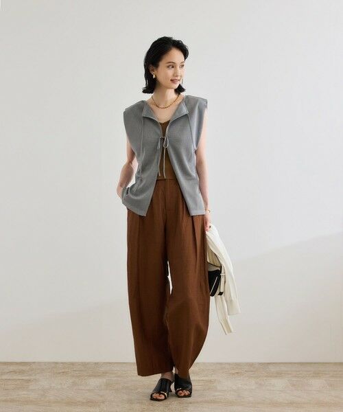 ROPE' / ロペ その他パンツ | 【洗える】ビスコースリネン スラブスリータックパンツ/一部セットアップ可能 | 詳細5