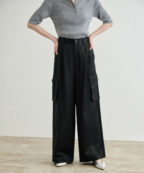 ROPE' / ロペ カーゴパンツ | 【洗える】シャイニーサテンパンツ/一部セットアップ対応 | 詳細22