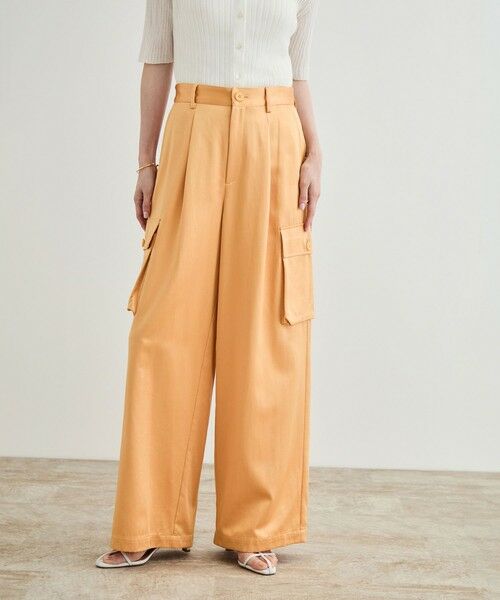ROPE' / ロペ カーゴパンツ | 【洗える】シャイニーサテンパンツ/一部セットアップ対応 | 詳細23