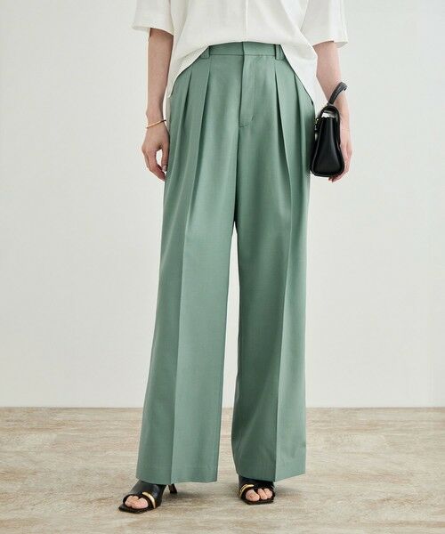 ROPE'/ロペ 【撥水】ウールタックトラウザーパンツ【雑誌掲載】 カーキー(36) 38 ROPE'/ロペ 【撥水】ウールタックトラウザーパンツ【雑誌掲載】 カーキー(36) 38