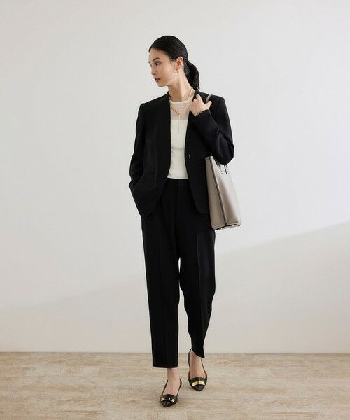 ROPE' / ロペ その他パンツ | トリアセバックサテン テーパードパンツ【オフィス/通勤/セットアップ対応】/洗える | 詳細4