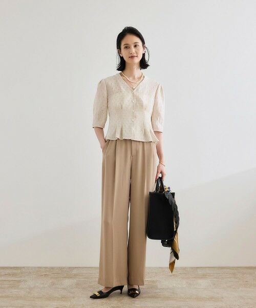 ROPE' / ロペ その他パンツ | 【洗える・カセット服】ライトトリアセイージーワイドパンツ/お仕事・通勤・セットアップ対応 | 詳細12