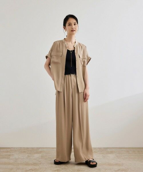 ROPE' / ロペ その他パンツ | 【洗える・カセット服】ライトトリアセイージーワイドパンツ/お仕事・通勤・セットアップ対応 | 詳細15