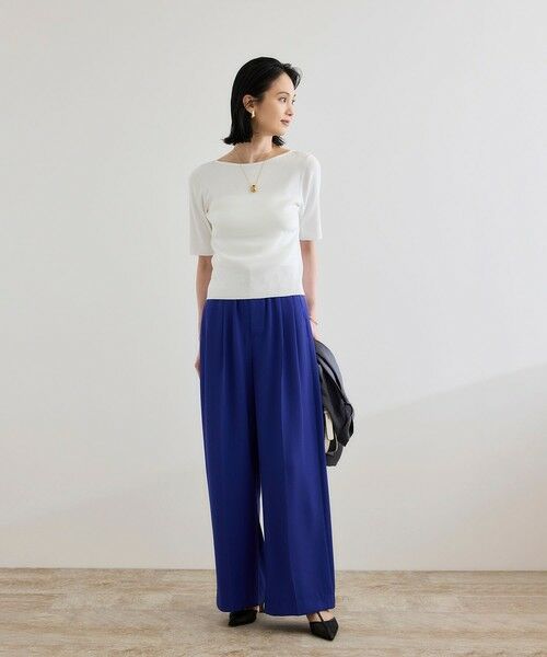 ROPE' / ロペ その他パンツ | 【洗える・カセット服】ライトトリアセイージーワイドパンツ/お仕事・通勤・セットアップ対応 | 詳細16