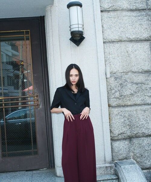 ROPE' / ロペ その他パンツ | 【洗える・カセット服】ライトトリアセイージーワイドパンツ/お仕事・通勤・セットアップ対応 | 詳細1