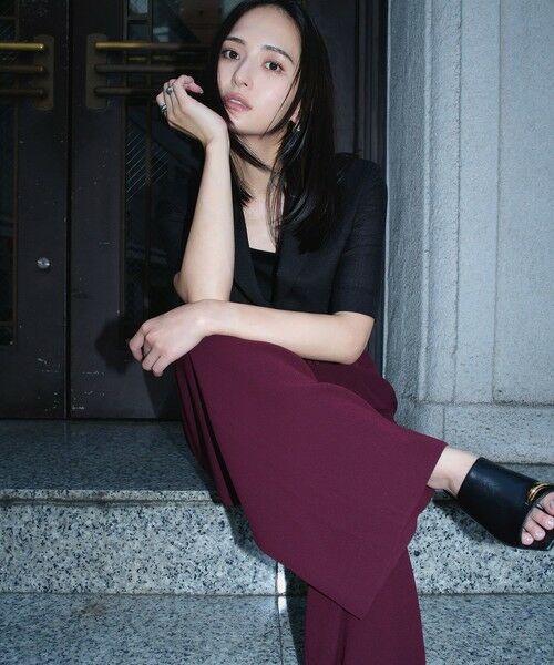 ROPE' / ロペ その他パンツ | 【洗える・カセット服】ライトトリアセイージーワイドパンツ/お仕事・通勤・セットアップ対応 | 詳細2