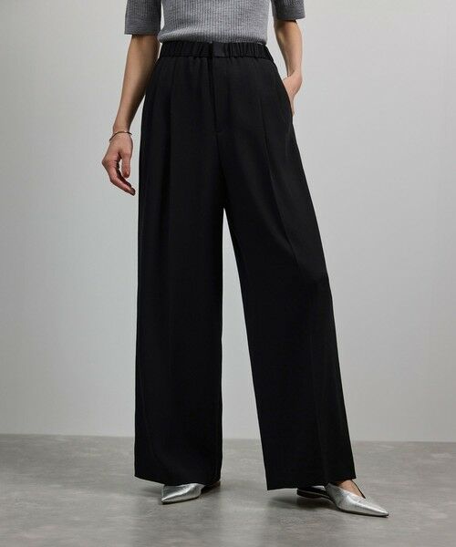 ROPE' / ロペ その他パンツ | 【洗える・カセット服・新色追加】バックサテンイージーワイドパンツ/お仕事・通勤・セットアップ対応 | 詳細1