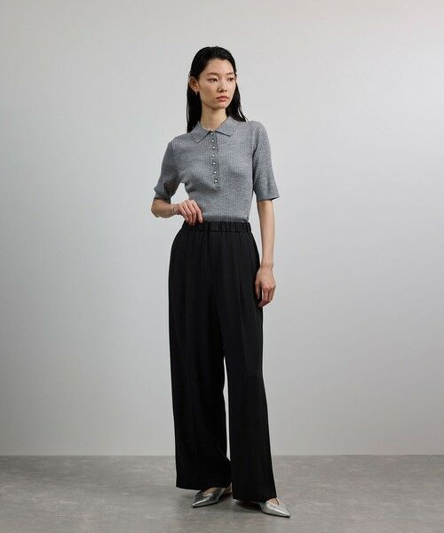 ROPE' / ロペ その他パンツ | 【洗える・カセット服・新色追加】バックサテンイージーワイドパンツ/お仕事・通勤・セットアップ対応 | 詳細2