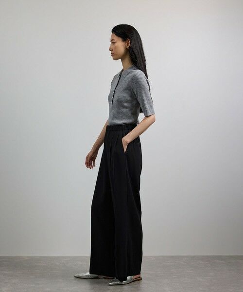ROPE' / ロペ その他パンツ | 【洗える・カセット服・新色追加】バックサテンイージーワイドパンツ/お仕事・通勤・セットアップ対応 | 詳細3