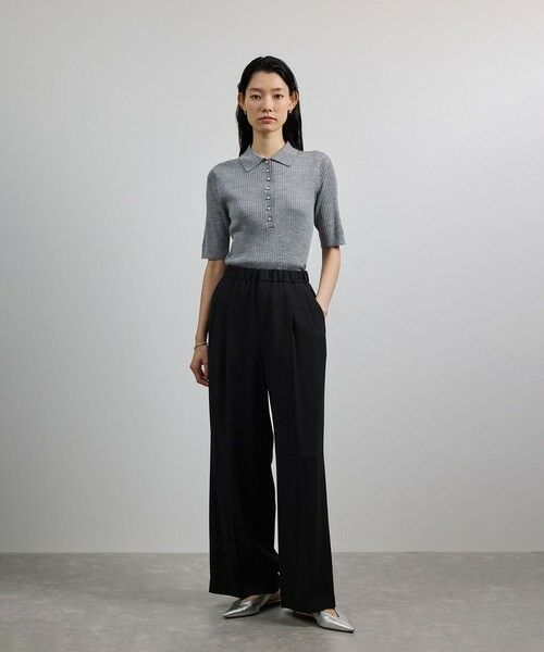 ROPE' / ロペ その他パンツ | 【洗える・カセット服・新色追加】バックサテンイージーワイドパンツ/お仕事・通勤・セットアップ対応 | 詳細4
