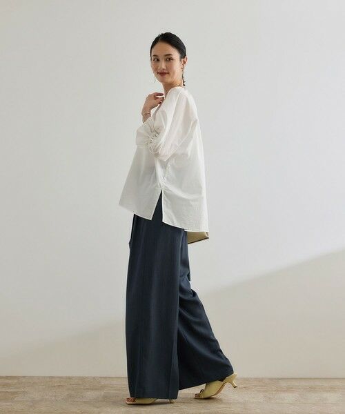 ROPE' / ロペ その他パンツ | 【洗える・カセット服・新色追加】バックサテンイージーワイドパンツ/お仕事・通勤・セットアップ対応 | 詳細12