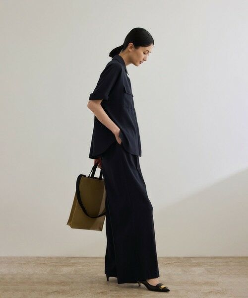 ROPE' / ロペ その他パンツ | 【洗える・カセット服・新色追加】バックサテンイージーワイドパンツ/お仕事・通勤・セットアップ対応 | 詳細14