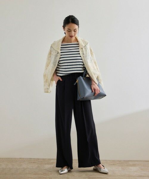 ROPE' / ロペ その他パンツ | 【洗える・カセット服・新色追加】バックサテンイージーワイドパンツ/お仕事・通勤・セットアップ対応 | 詳細15