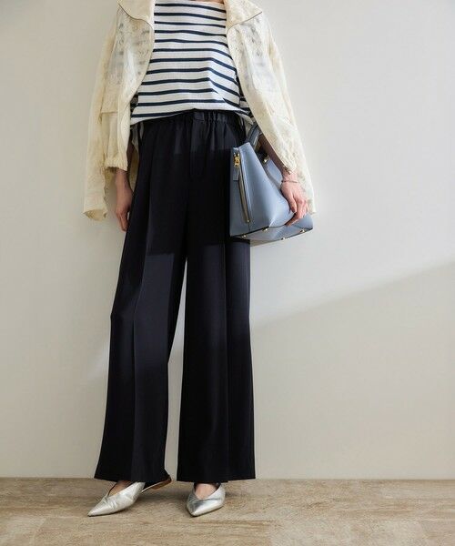 ROPE' / ロペ その他パンツ | 【洗える・カセット服・新色追加】バックサテンイージーワイドパンツ/お仕事・通勤・セットアップ対応 | 詳細17