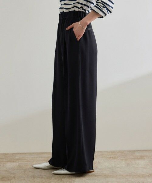 ROPE' / ロペ その他パンツ | 【洗える・カセット服・新色追加】バックサテンイージーワイドパンツ/お仕事・通勤・セットアップ対応 | 詳細19