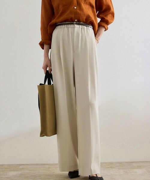 ROPE' / ロペ その他パンツ | 【洗える・カセット服・新色追加】バックサテンイージーワイドパンツ/お仕事・通勤・セットアップ対応 | 詳細29