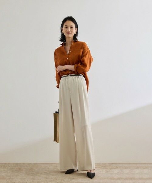 ROPE' / ロペ その他パンツ | 【洗える・カセット服・新色追加】バックサテンイージーワイドパンツ/お仕事・通勤・セットアップ対応 | 詳細30
