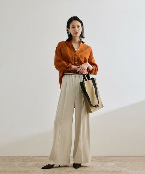 ROPE' / ロペ その他パンツ | 【洗える・カセット服・新色追加】バックサテンイージーワイドパンツ/お仕事・通勤・セットアップ対応 | 詳細7