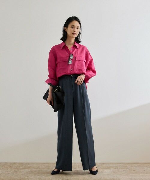 ROPE' / ロペ その他パンツ | 【洗える・カセット服・新色追加】バックサテンイージーワイドパンツ/お仕事・通勤・セットアップ対応 | 詳細9