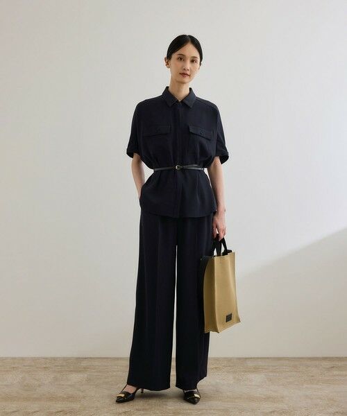 ROPE' / ロペ その他パンツ | 【洗える・カセット服・新色追加】バックサテンイージーワイドパンツ/お仕事・通勤・セットアップ対応 | 詳細10