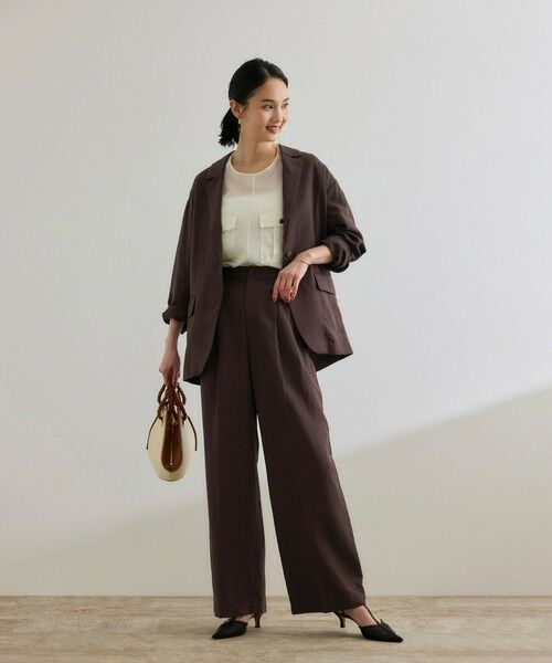 ROPE' / ロペ その他パンツ | レーヨンリネン センタープレスパンツ【セットアップジャケット・ワンピース対応】 | 詳細20