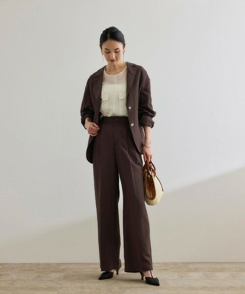 ROPE' / ロペ その他パンツ | レーヨンリネン センタープレスパンツ【セットアップジャケット・ワンピース対応】 | 詳細23