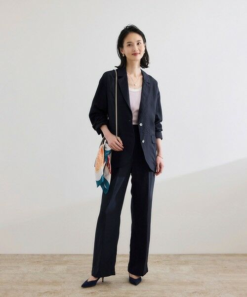 ROPE' / ロペ その他パンツ | レーヨンリネン センタープレスパンツ【セットアップジャケット・ワンピース対応】 | 詳細6