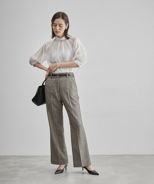 ROPE' / ロペ その他パンツ | 【雑誌掲載】ヘリンボーンセミフレアーパンツ/セットアップ対応 | 詳細1