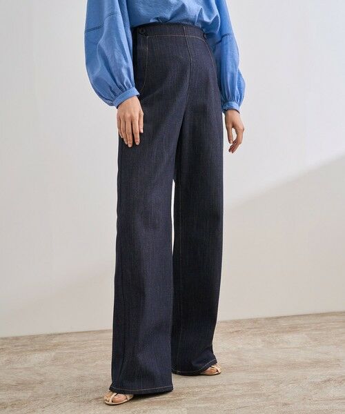 ROPE'/ロペ 【洗える】ストレッチデニム セーラーパンツ ネイビー系(41) 36 ROPE'/ロペ 【洗える】ストレッチデニム セーラーパンツ ネイビー系(41) 36