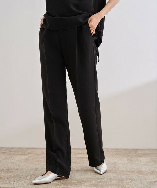 ROPE'/ロペ 【洗える】バックサテンセミフレアパンツ【WEB・一部店舗限定】 ブラック(01) 36 ROPE'/ロペ 【洗える】バックサテンセミフレアパンツ【WEB・一部店舗限定】 ブラック(01) 36