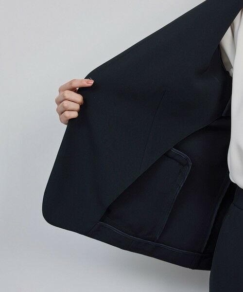 ROPE' / ロペ ノーカラージャケット | トリアセダブルクロスＶネックジャケット/イージーケア | 詳細20