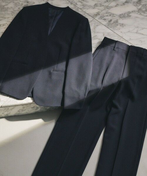 ROPE' / ロペ ノーカラージャケット | トリアセダブルクロスＶネックジャケット/イージーケア | 詳細2