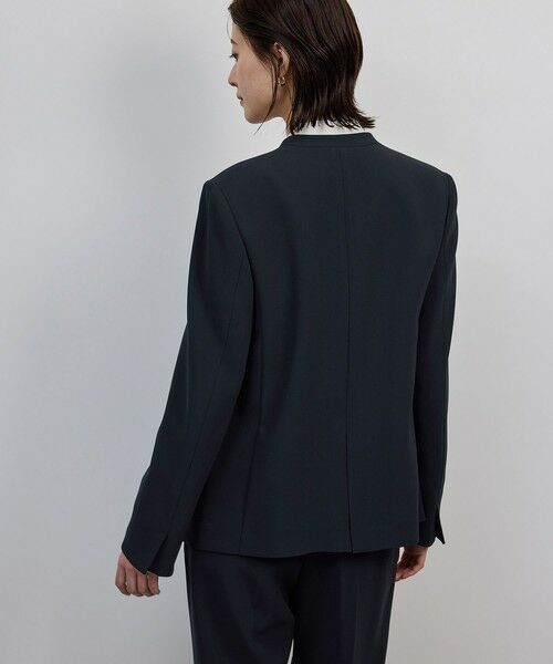 ROPE' / ロペ ノーカラージャケット | トリアセダブルクロスＶネックジャケット/イージーケア | 詳細8