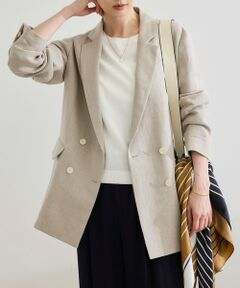 ROPE' / ロペ テーラードジャケット | 尾州リネンダブルブレストジャケット
