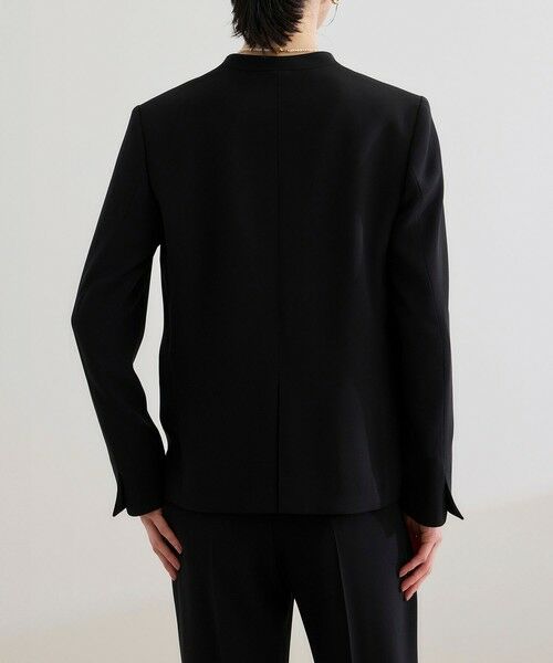 ROPE' / ロペ ノーカラージャケット | トリアセバックサテン ジャケット【オフィス/通勤/セットアップ対応】/洗える | 詳細12
