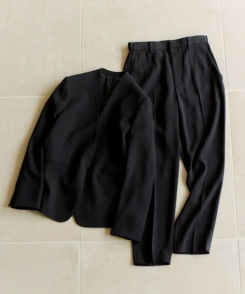 ROPE' / ロペ ノーカラージャケット | トリアセバックサテン ジャケット【オフィス/通勤/セットアップ対応】/洗える | 詳細20