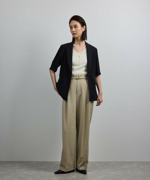 ROPE' / ロペ テーラードジャケット | 【洗える・カセット服・新色追加】トリアセバックサテン ハーフスリーブジャケット/セットアップ対応 | 詳細10
