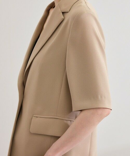 ROPE' / ロペ テーラードジャケット | 【洗える・カセット服・新色追加】トリアセバックサテン ハーフスリーブジャケット/セットアップ対応 | 詳細17