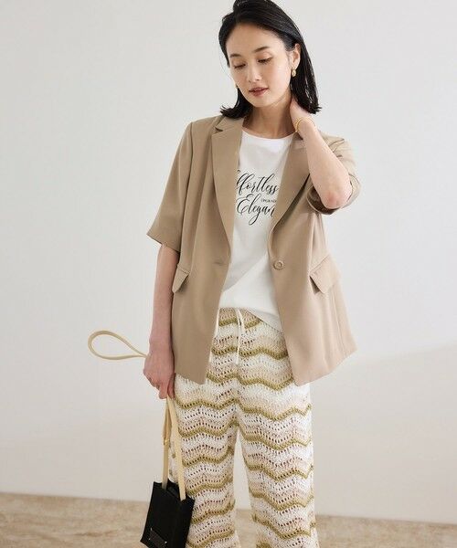 ROPE' / ロペ テーラードジャケット | 【洗える・カセット服・新色追加】トリアセバックサテン ハーフスリーブジャケット/セットアップ対応 | 詳細23