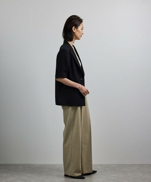 ROPE' / ロペ テーラードジャケット | 【洗える・カセット服・新色追加】トリアセバックサテン ハーフスリーブジャケット/セットアップ対応 | 詳細3