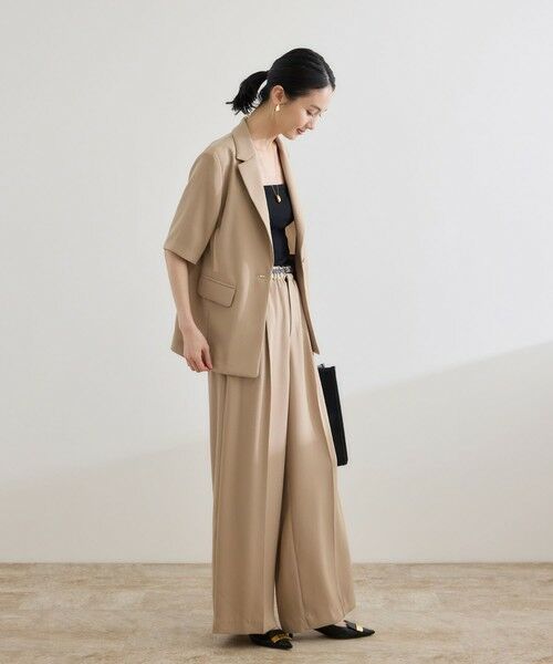 ROPE' / ロペ テーラードジャケット | 【洗える・カセット服・新色追加】トリアセバックサテン ハーフスリーブジャケット/セットアップ対応 | 詳細7