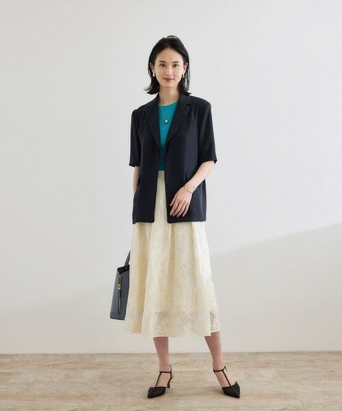 ROPE' / ロペ テーラードジャケット | 【洗える・カセット服・新色追加】トリアセバックサテン ハーフスリーブジャケット/セットアップ対応 | 詳細30