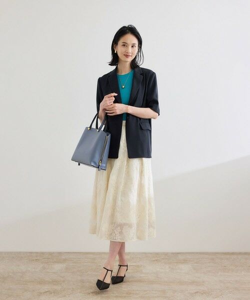 ROPE' / ロペ テーラードジャケット | 【洗える・カセット服・新色追加】トリアセバックサテン ハーフスリーブジャケット/セットアップ対応 | 詳細26