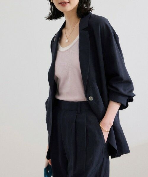 ROPE' / ロペ テーラードジャケット | レーヨンリネン ライトジャケット【セットアップパンツ・ワンピース対応】 | 詳細13