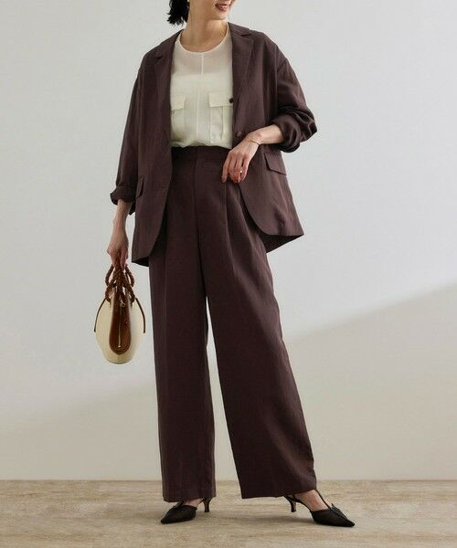 ROPE' / ロペ テーラードジャケット | レーヨンリネン ライトジャケット【セットアップパンツ・ワンピース対応】 | 詳細3