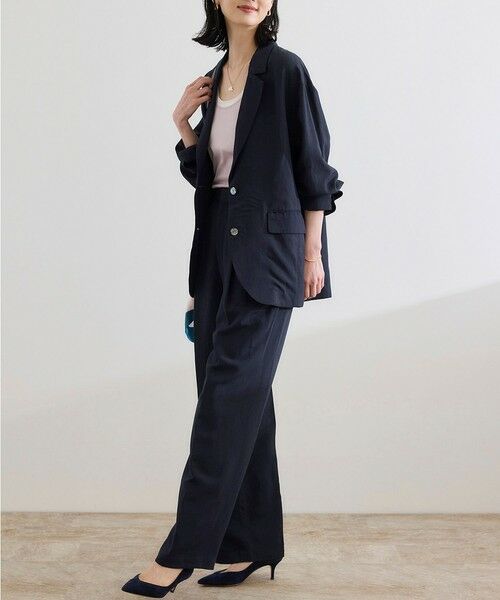 ROPE' / ロペ テーラードジャケット | レーヨンリネン ライトジャケット【セットアップパンツ・ワンピース対応】 | 詳細5