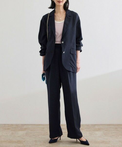 ROPE' / ロペ テーラードジャケット | レーヨンリネン ライトジャケット【セットアップパンツ・ワンピース対応】 | 詳細6